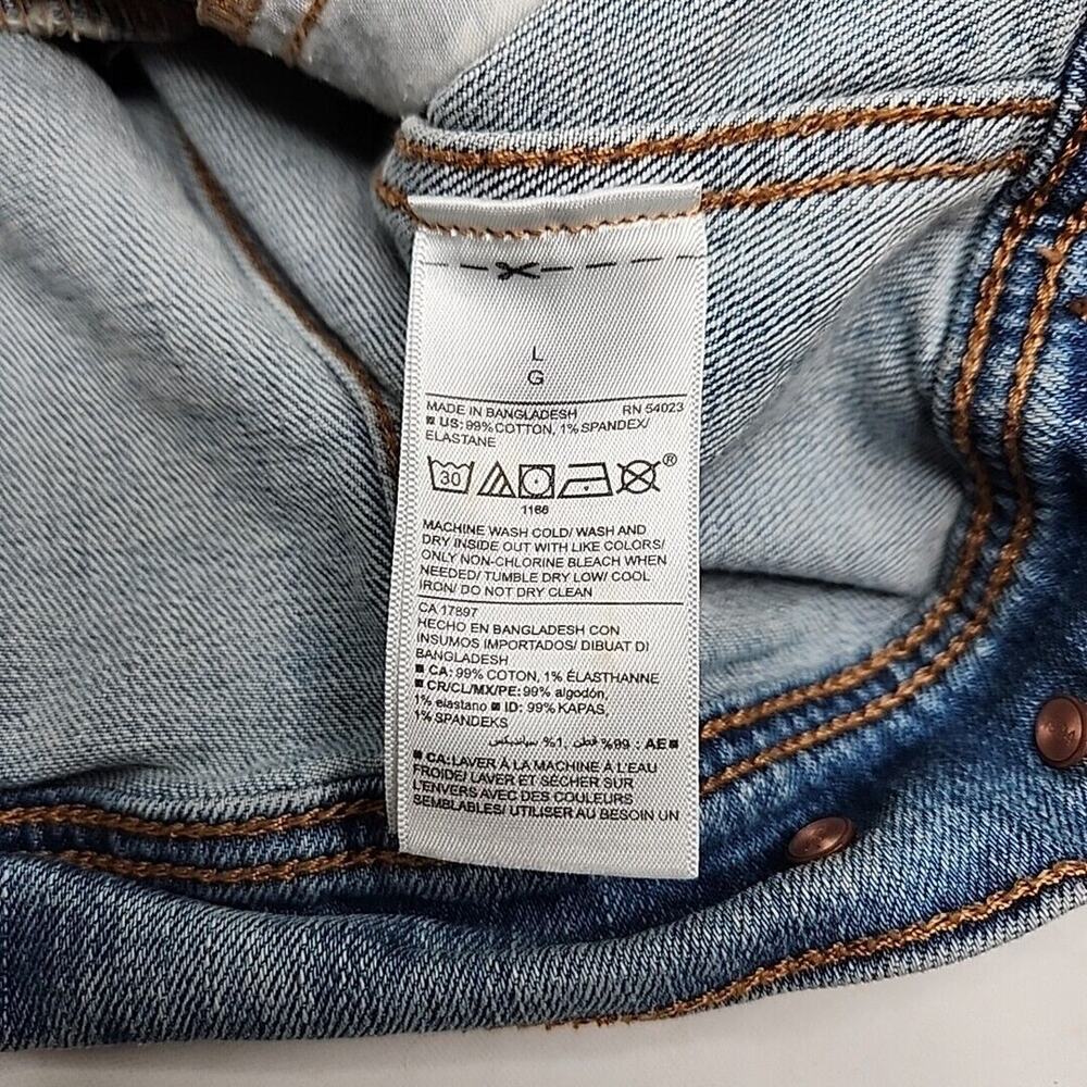 Women's Old Navy Large Blue Denim Trucker Jacket Cotton 1% Spandex Stretch - Picture 11 of 13